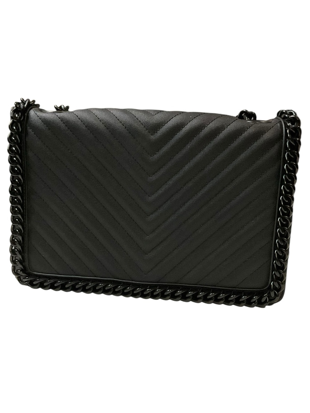 Aldo Black Greenwald Quilted Chevron Chain Crossbody
